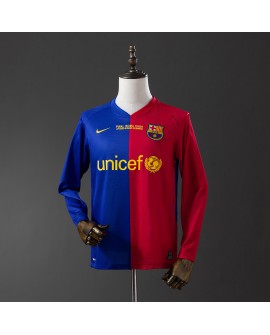 Maillot Barcelone 2008/09 Domicile Rétro - Manches Longues - Finale UCL