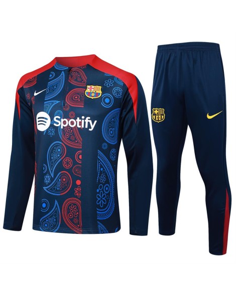 Survêtement d'entraînement Barcelone 2425-Jet d'encre géométrique bleu royal
