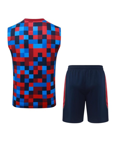 Barcelone Tenue d'entraînement saison 26/27 avec motif à damier imprimé par jet d'encre (maillot + short)