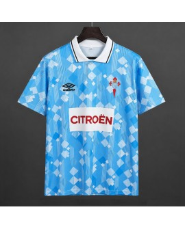 Maillot domicile rétro bleu clair à losanges du Celta Vigo, saison 1995/96