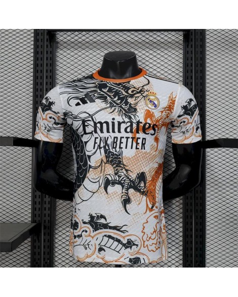 Maillot Real Madrid 2025/26 version dragon noir et blanc version joueur