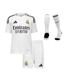 Maillot domicile Real Madrid 2024/25 pour enfants (maillot + short + chaussettes)