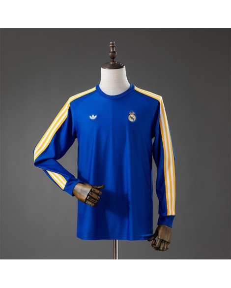 Real Madrid T-shirt bleu à manches longues avec logo Grandstand