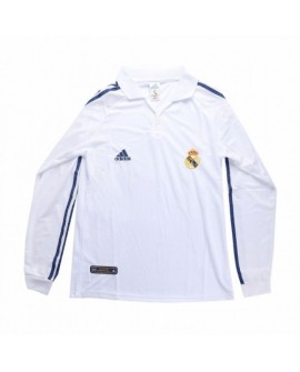 Maillot domicile Real Madrid rétro 2001/02 par Adidas manches longues