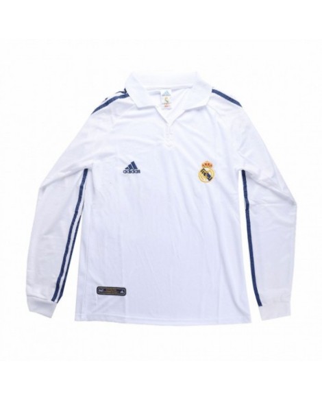 Maillot domicile Real Madrid rétro 2001/02 par Adidas manches longues