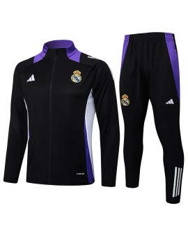 Veste d'entraînement Real Madrid 2425-Noir (col violet)