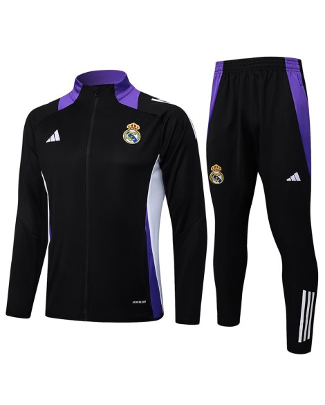 Veste d'entraînement Real Madrid 2425-Noir (col violet)