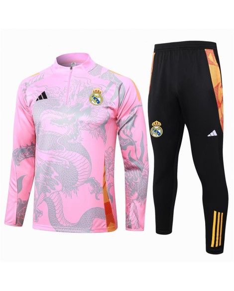 2425 Uniforme d'entraînement du Real Madrid-rose (spray dragon noir)