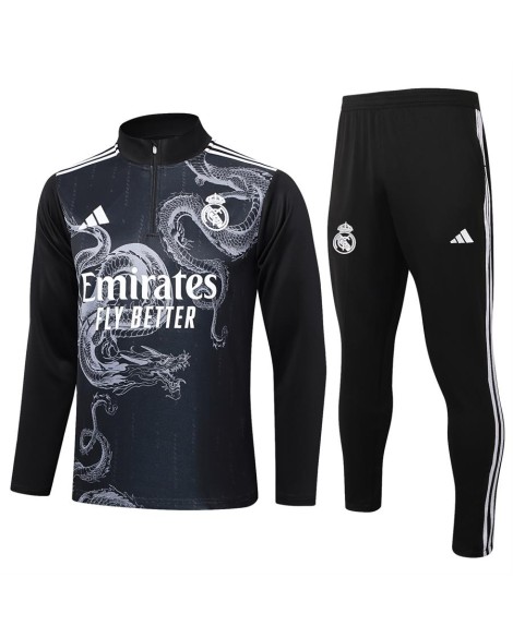 2425 Vêtements d'entraînement du Real Madrid - Noir (Dragon Jet d'encre)