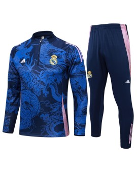 2425 Vêtements d'entraînement du Real Madrid - Bleu Royal (Dragon Jet d'encre)