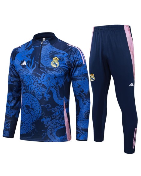 2425 Vêtements d'entraînement du Real Madrid - Bleu Royal (Dragon Jet d'encre)