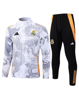 Veste d'entraînement du Real Madrid 2425, blanc (Spray Black Dragon)