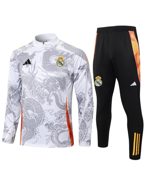 2425 Uniforme d'entraînement du Real Madrid-blanc (spray dragon noir)