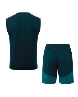 Tenue d'entraînement sans manches du Real Madrid pour la saison 26/27 – Vert forêt foncé (haut + short)