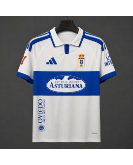 Royal Oviedo Maillot extérieur blanc et bleu 2026/27
