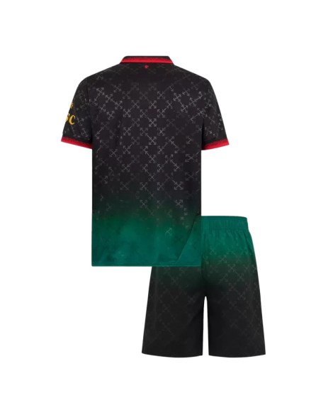 Maillot de football extérieur AC Milan 2024/25 pour enfant (maillot et short) Vert et noir