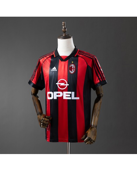 Maillot rétro domicile de l'AC Milan, saison 1998/99