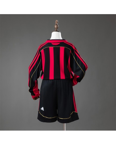 Maillot domicile rétro manches longues AC Milan saison 2006/07 - Taille enfant
