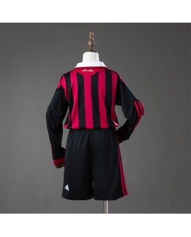 Maillot domicile rétro manches longues AC Milan saison 2009/10 - Taille enfant