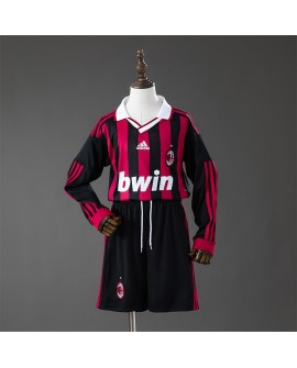 Maillot domicile rétro manches longues AC Milan saison 2009/10 - Taille enfant