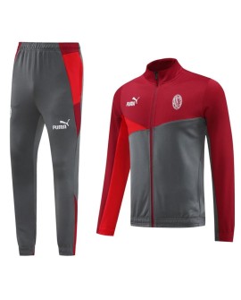 Ensemble veste d'entraînement AC Milan (haut + pantalon) rouge et gris 2024/25