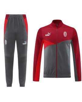 Ensemble veste d'entraînement AC Milan (haut + pantalon) rouge et gris 2024/25