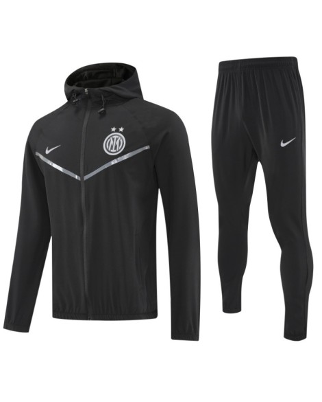 Survêtement coupe-vent noir Inter Milan 2025/26