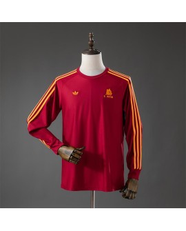 AS Roma T-shirt rouge à manches longues avec logo de tribune