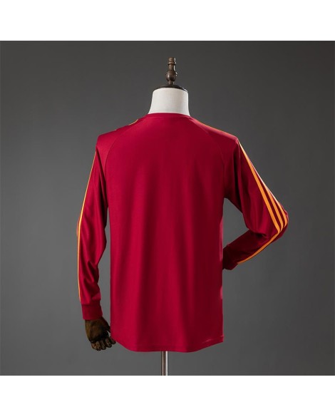 AS Roma T-shirt rouge à manches longues avec logo de tribune