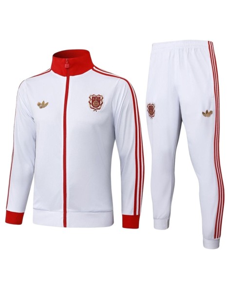 Veste blanche du maillot d'entraînement du Bayern Munich pour son 125e anniversaire (25/26) Veste blanche du maillot d'entraînement du Bayern Munich pour son 125e anniversaire (25/26)