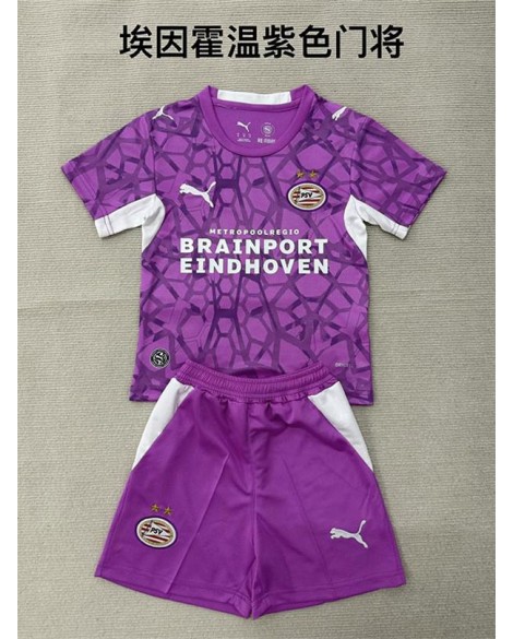 PSV Eindhoven Tenue de gardien de but violette saison 26/27 (maillot + short) - Enfant