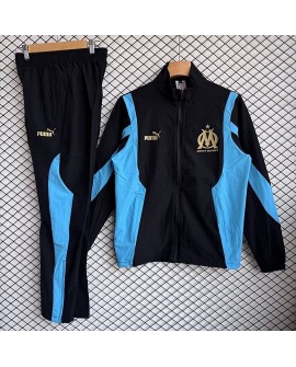 Olympique de Marseille 2025/26 Coupe-Vent Noir Et Bleu Taille De Costume