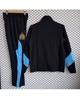 Olympique de Marseille 2025/26 Coupe-Vent Noir Et Bleu Taille De Costume