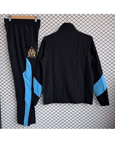 Olympique de Marseille 2025/26 Coupe-Vent Noir Et Bleu Taille De Costume