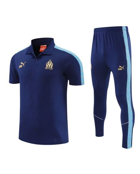 Polo d'entraînement bleu marine Marseille 26/27 + pantalon long