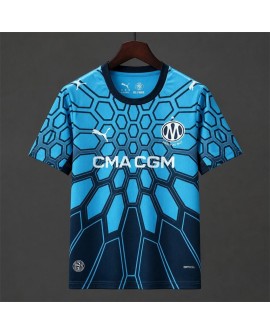 Maillot de gardien Olympique de Marseille saison 2026/27, couleurs bleu aqua vif et bleu marine club