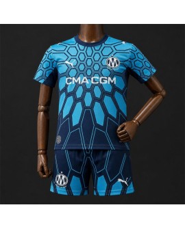 Maillot gardien OM 2026/27 – Aqua vif / Bleu marine club- Enfant