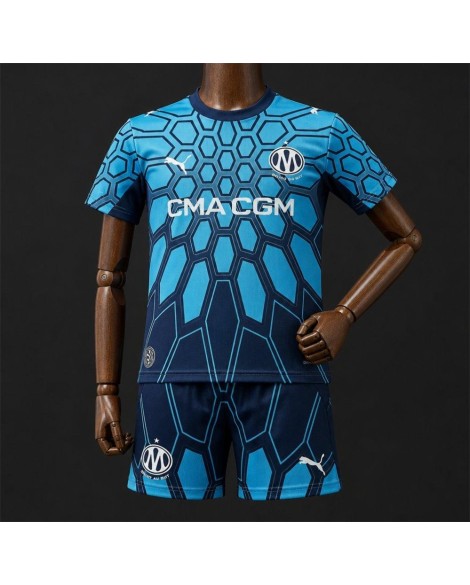 Maillot gardien OM 2026/27 – Aqua vif / Bleu marine club- Enfant