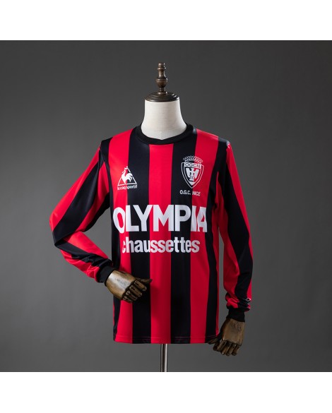 Maillot rétro à manches longues domicile OGC Nice 77/78