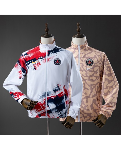 Coupe-vent réversible PSG - Blanc et marron Coupe-vent réversible PSG - Blanc et marron