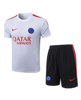 Paris Saint-Germain Tenue d'entraînement manches courtes blanche (avec touches de rouge) – Saison 26/27 (haut + short)