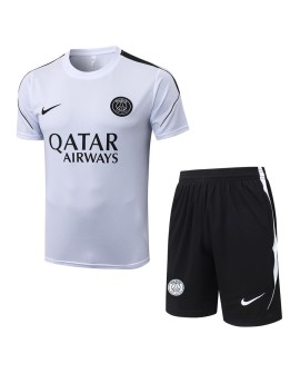 Paris Saint-Germain Tenue d'entraînement blanche à manches courtes saison 26/27 (haut + short)