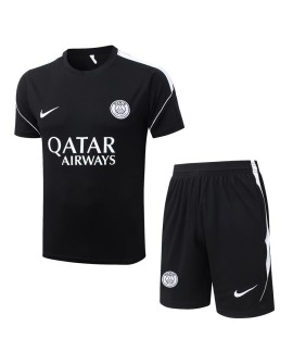 Paris Saint-Germain Tenue d'entraînement noire à manches courtes saison 26/27 (haut + short)