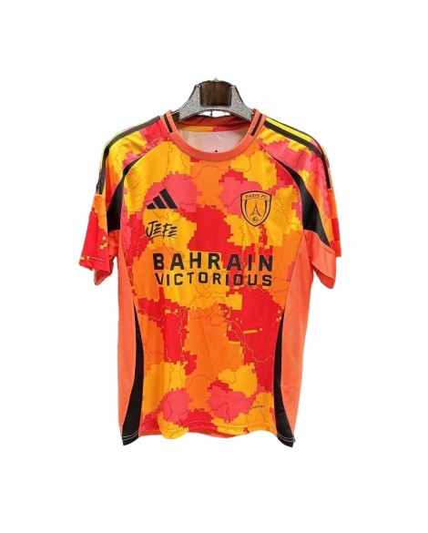 Maillot extérieur second spécial Paris FC 25/26, nouveau modèle orange à manches courtes Maillot extérieur second spécial Paris FC 25/26, nouveau modèle orange à manches courtes
