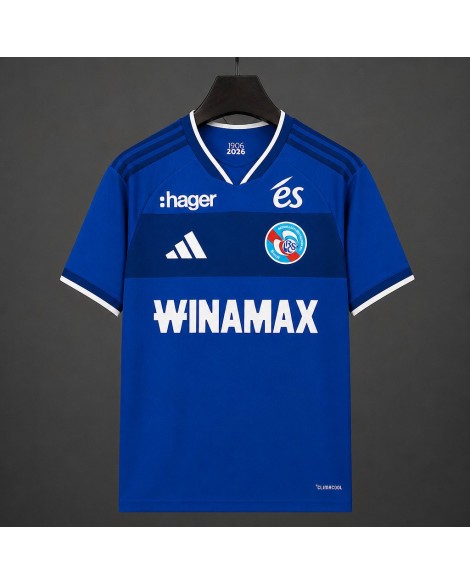 Maillot domicile RC Strasbourg Alsace 26/27 Bleu à panneaux bleus bicolores Maillot domicile RC Strasbourg Alsace 26/27 Bleu à panneaux bleus bicolores