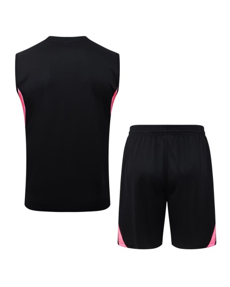 Ensemble sans manches Arsenal 2526 noir - Publicité rose (Haut + Short)