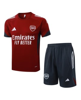 Costume Arsenal 2526 à manches courtes bordeaux (écusson du club blanc) (chemise + short)