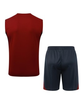 Ensemble Arsenal 2526 sans manches bordeaux (écusson du club blanc) (chemise + short)