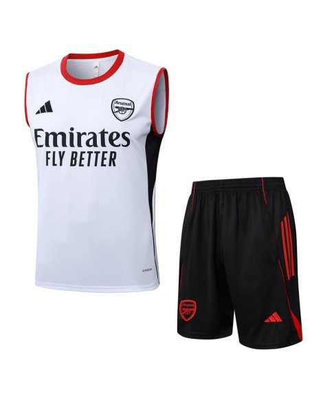 Ensemble gilet sans manches blanc Arsenal 2526 (haut + short)