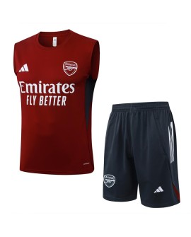 Ensemble Arsenal 2526 sans manches bordeaux (écusson du club blanc) (chemise + short)